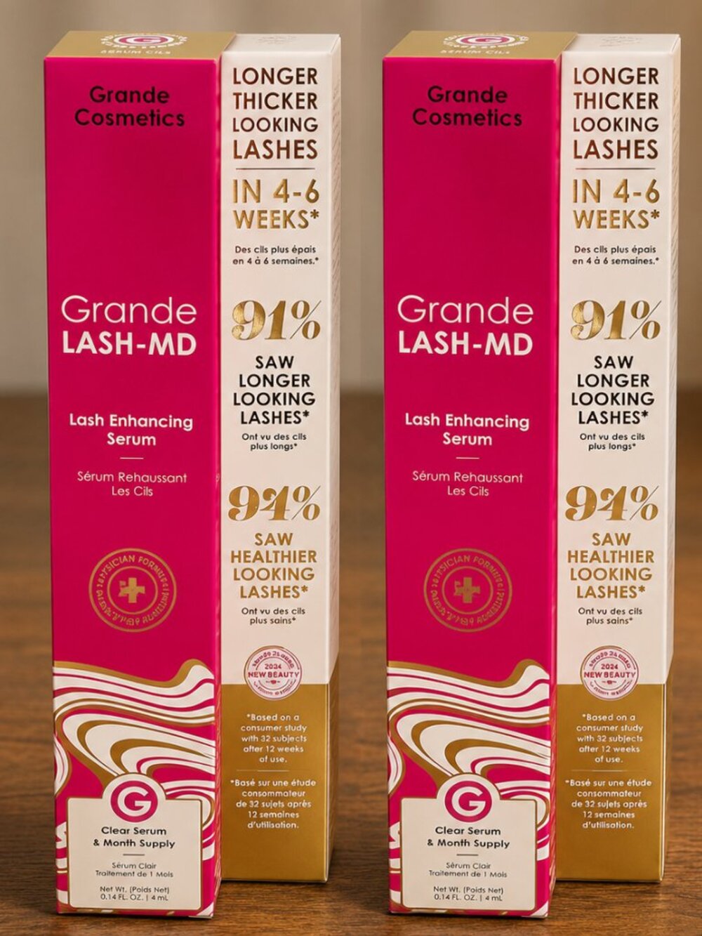 2PACK Grande LASH-MD Grande Lash Enhancing Serum 4ML 6 month Supply Newest